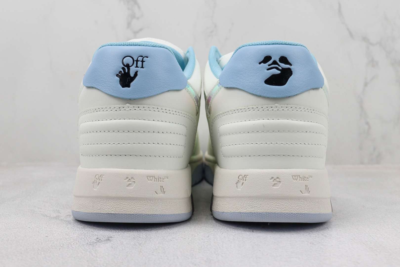 Kickswho Off-White Out Of Office Low-top OOO Low Tops White Iridescent Blue - Image 5