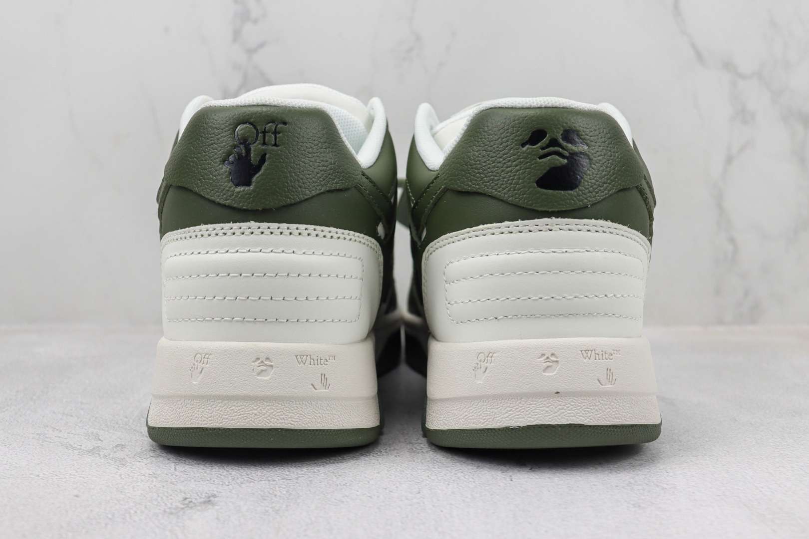 Kickswho Off-White Out Of Office OOO Low Tops White Khaki - Image 5