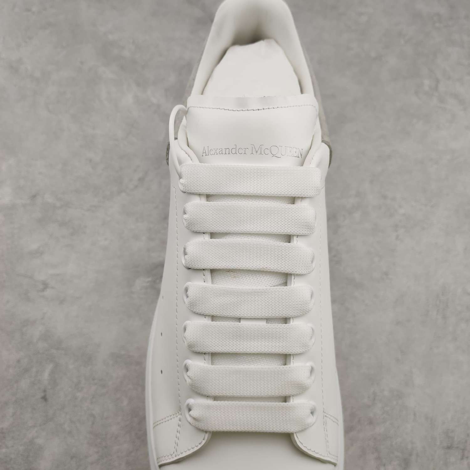 Kickswho Alexander McQueen Oversized Sneaker in White/Grey - Image 6