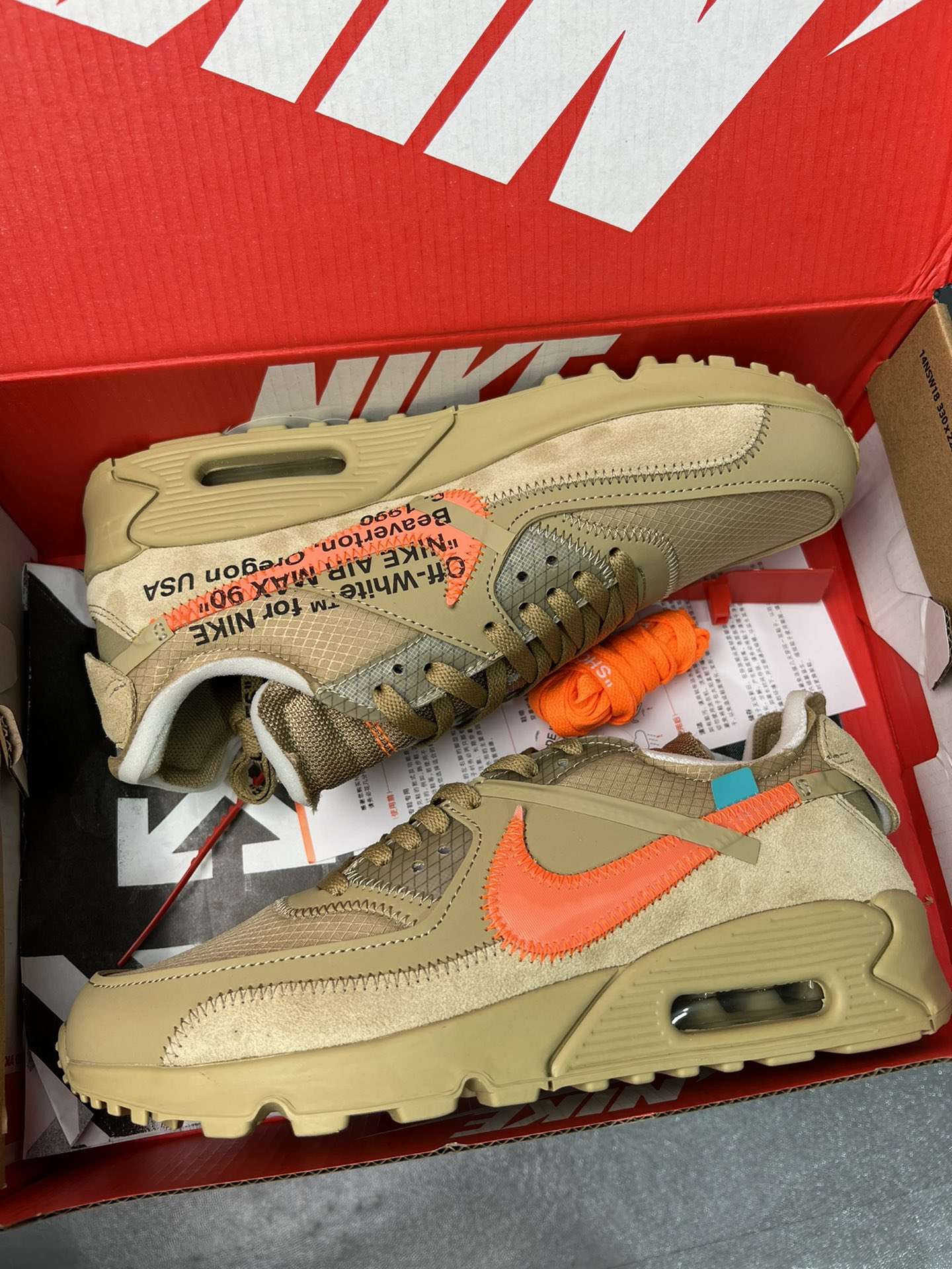 Kickswho Off-White x Air Max 90 'Desert Ore' AA7293 200 - Image 9