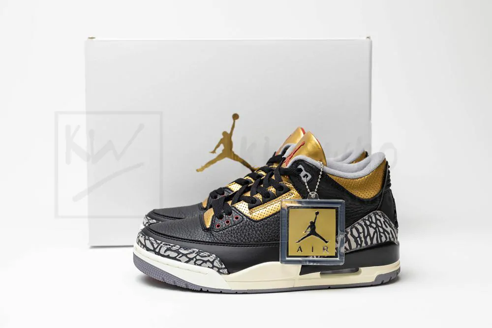 Jordan 3 RetroBlack Cement Gold - Image 4