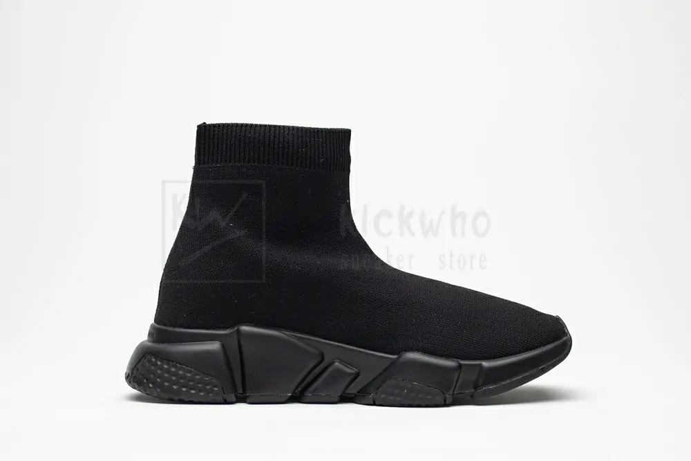 Balenciaga Speed Graffiti Trainers Black White Logo 605942W05GE1006 - Image 2