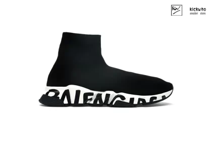 Balenciaga Speed Graffiti Trainers Black White 605972W05GE1015