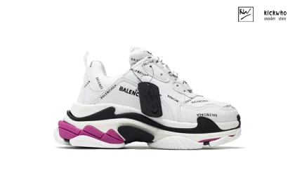 Balenciaga Wmns Triple S 'White Black Fuchsia'