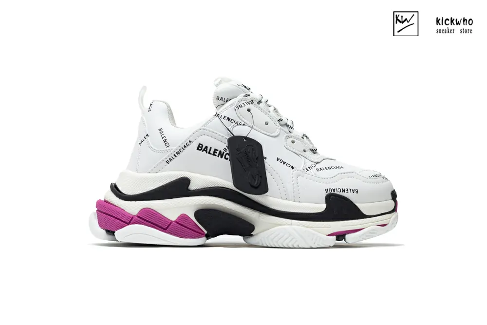 Balenciaga Wmns Triple S 'White Black Fuchsia'