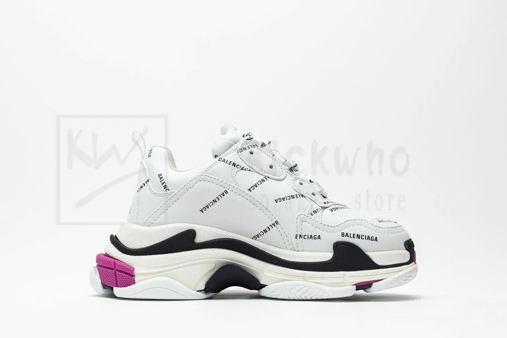 Balenciaga Wmns Triple S 'White Black Fuchsia' - Image 2