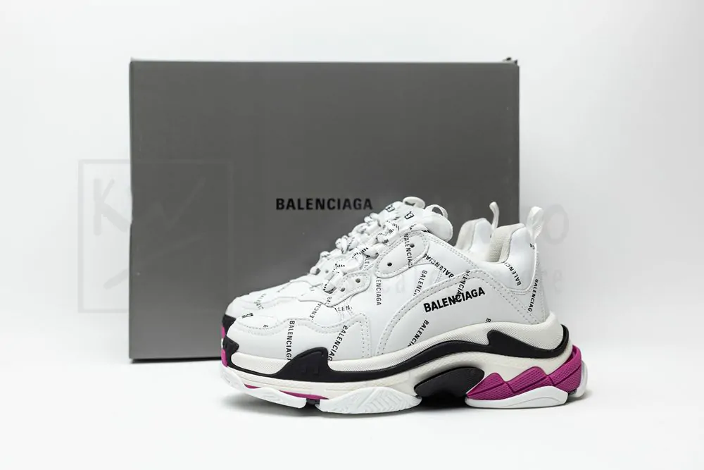 Balenciaga Wmns Triple S 'White Black Fuchsia' - Image 4