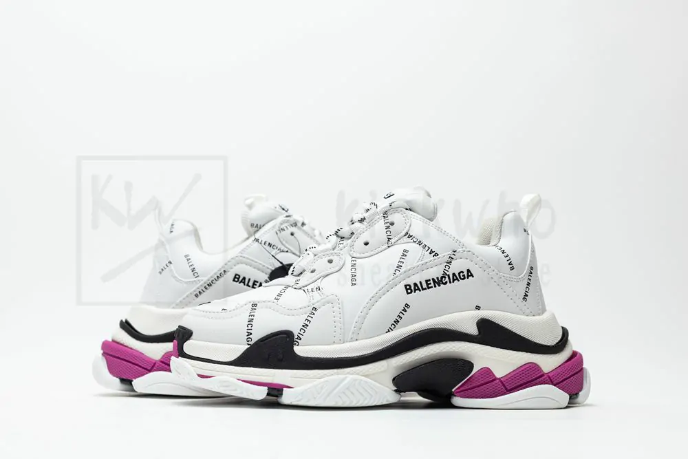 Balenciaga Wmns Triple S 'White Black Fuchsia' - Image 5