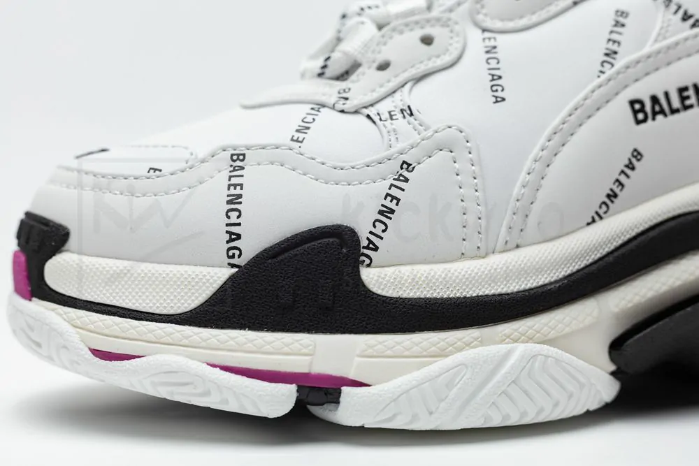 Balenciaga Wmns Triple S 'White Black Fuchsia' - Image 7