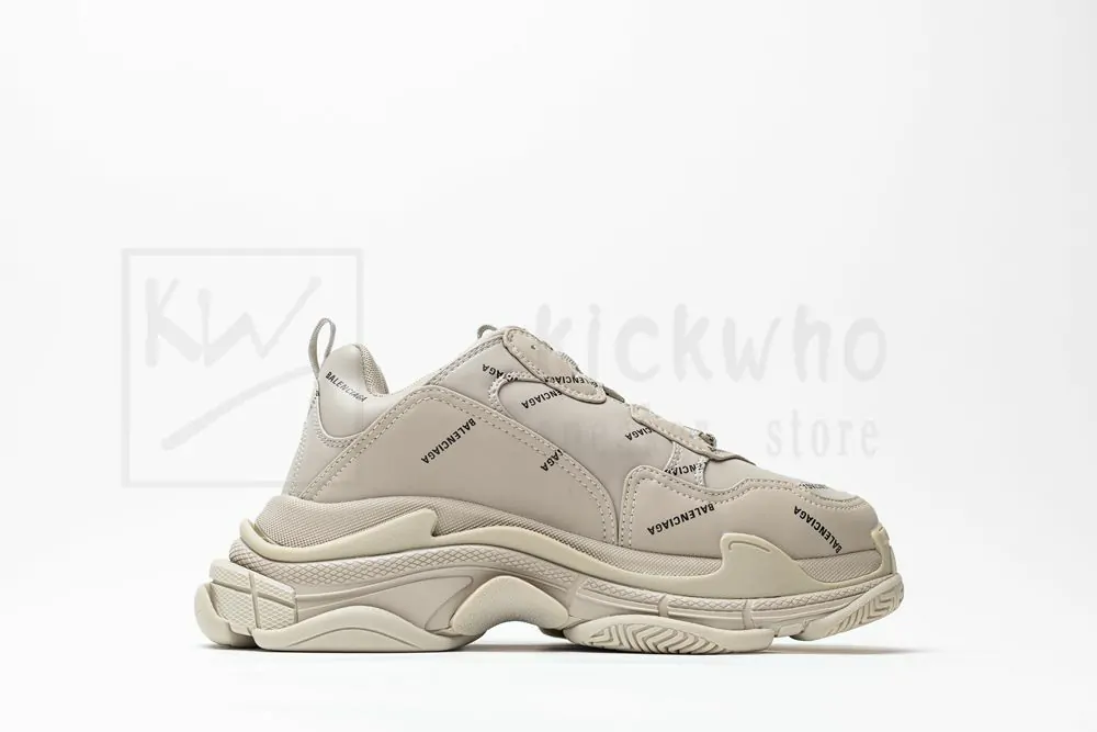 Balenciaga Wmns Triple S Sneaker 'All Over Logo - Beige' - Image 2