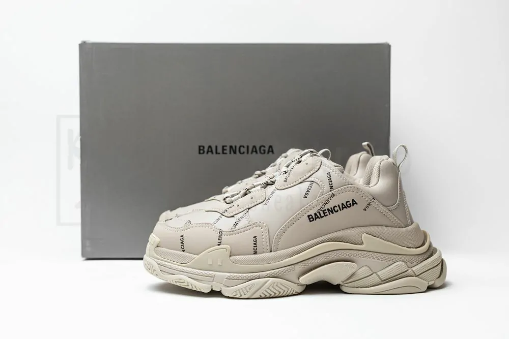 Balenciaga Wmns Triple S Sneaker 'All Over Logo - Beige' - Image 4