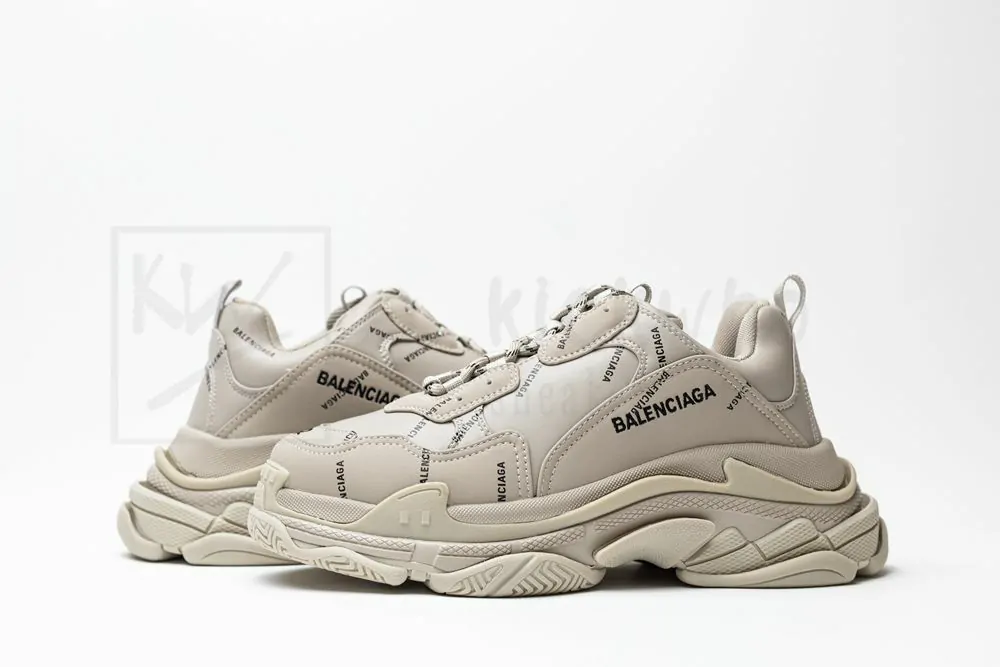 Balenciaga Wmns Triple S Sneaker 'All Over Logo - Beige' - Image 5