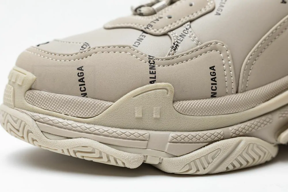 Balenciaga Wmns Triple S Sneaker 'All Over Logo - Beige' - Image 7