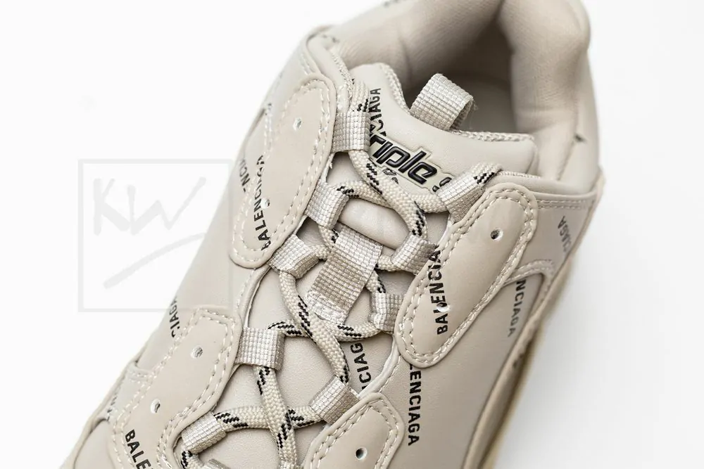 Balenciaga Wmns Triple S Sneaker 'All Over Logo - Beige' - Image 9