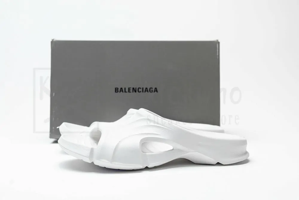 Balenciaga Mold Slide Sandal All White - Image 4