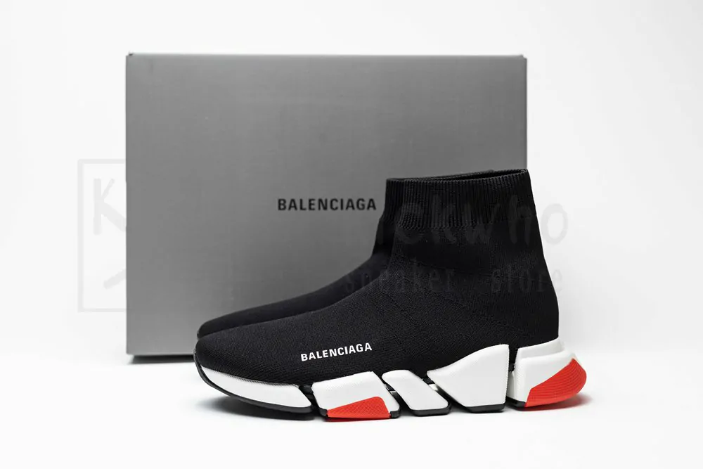 Balenciaga Wmns Speed 2.0 Sneaker 'Black Red' - Image 4