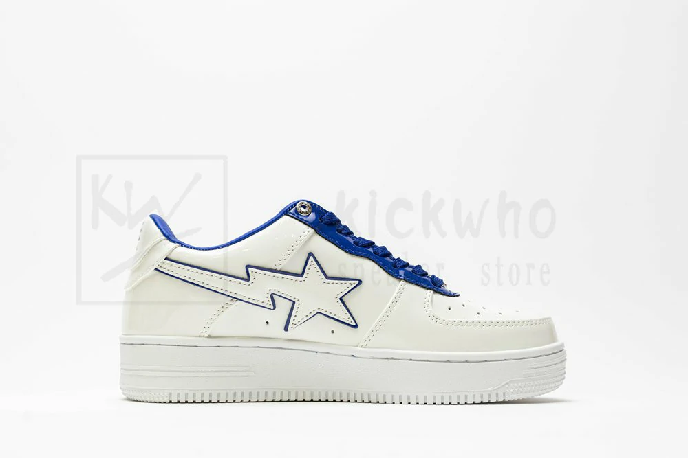 A Bathing Ape Bape Sta Patent Leather White Blue - Image 2
