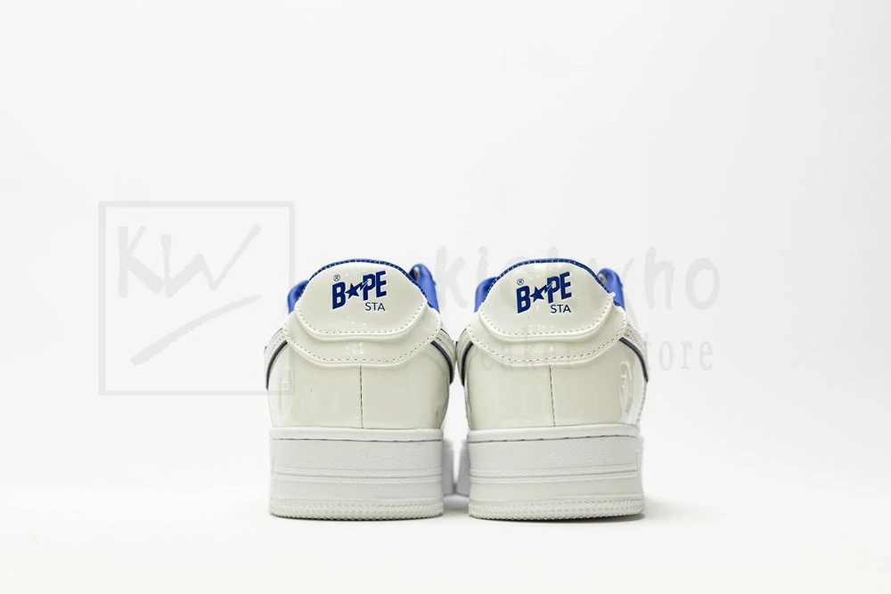 A Bathing Ape Bape Sta Patent Leather White Blue - Image 6