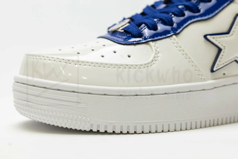A Bathing Ape Bape Sta Patent Leather White Blue - Image 7