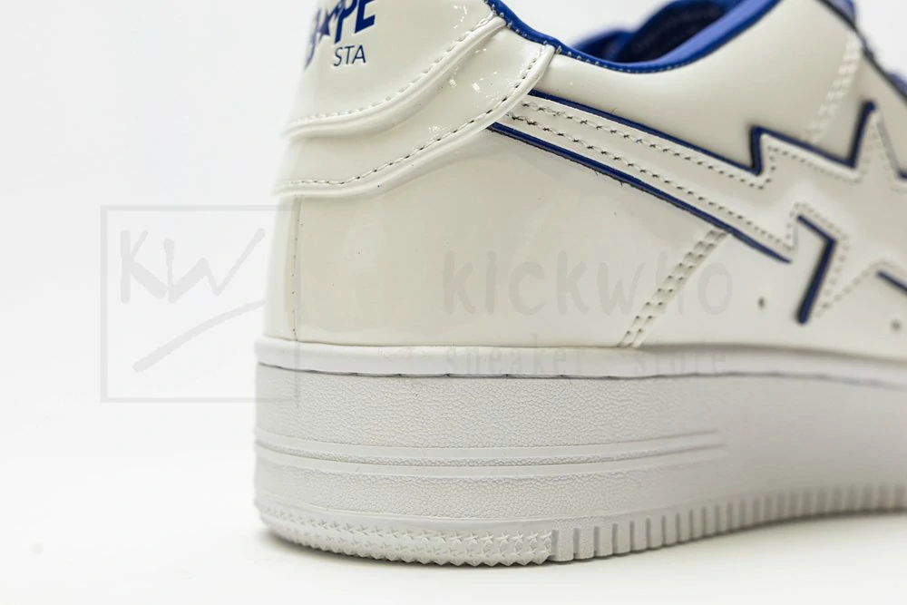A Bathing Ape Bape Sta Patent Leather White Blue - Image 8