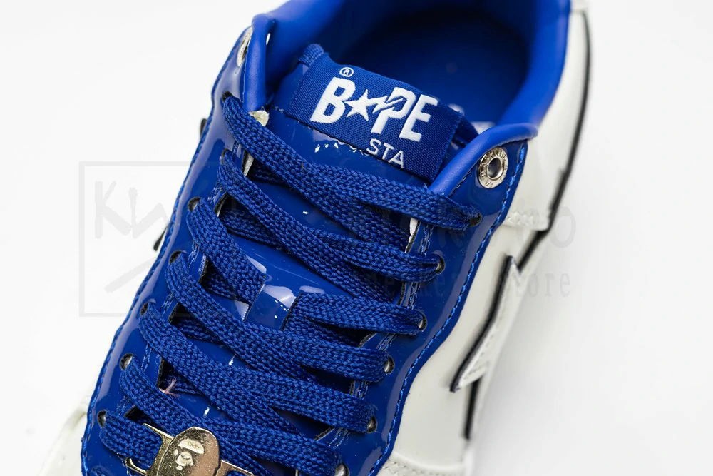 A Bathing Ape Bape Sta Patent Leather White Blue - Image 9