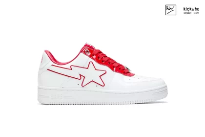 A Bathing Ape Bape Sta Patent Leather White Red