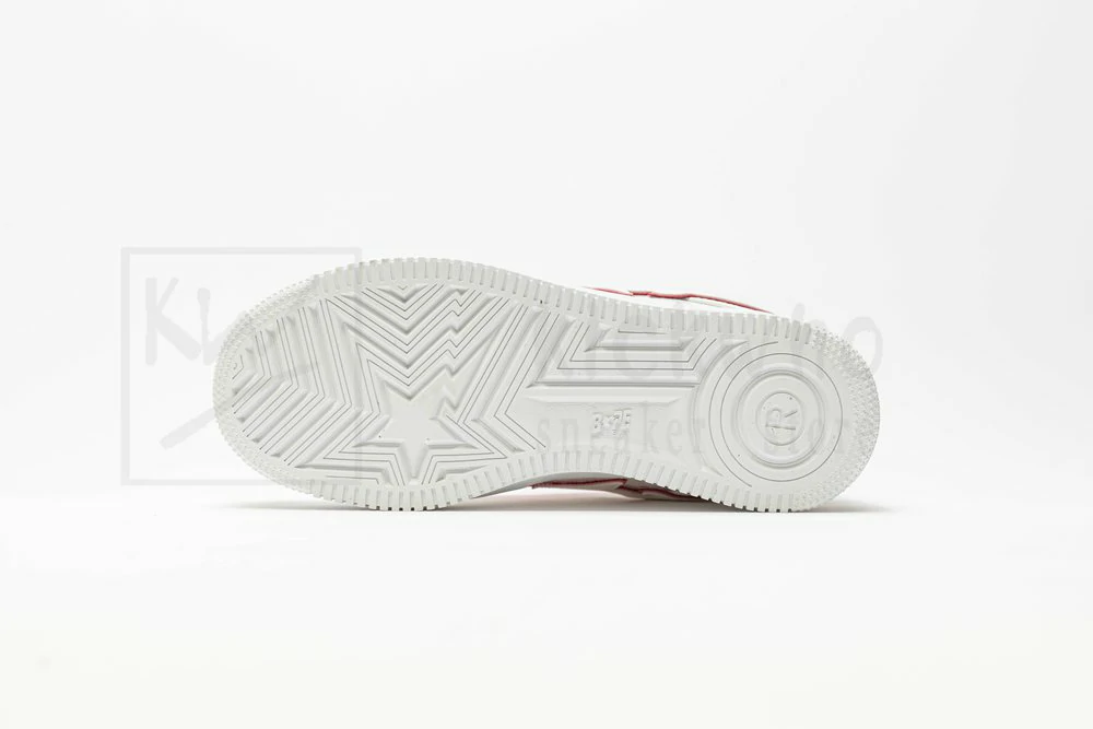 A Bathing Ape Bape Sta Patent Leather White Red - Image 3