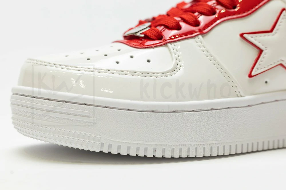 A Bathing Ape Bape Sta Patent Leather White Red - Image 7
