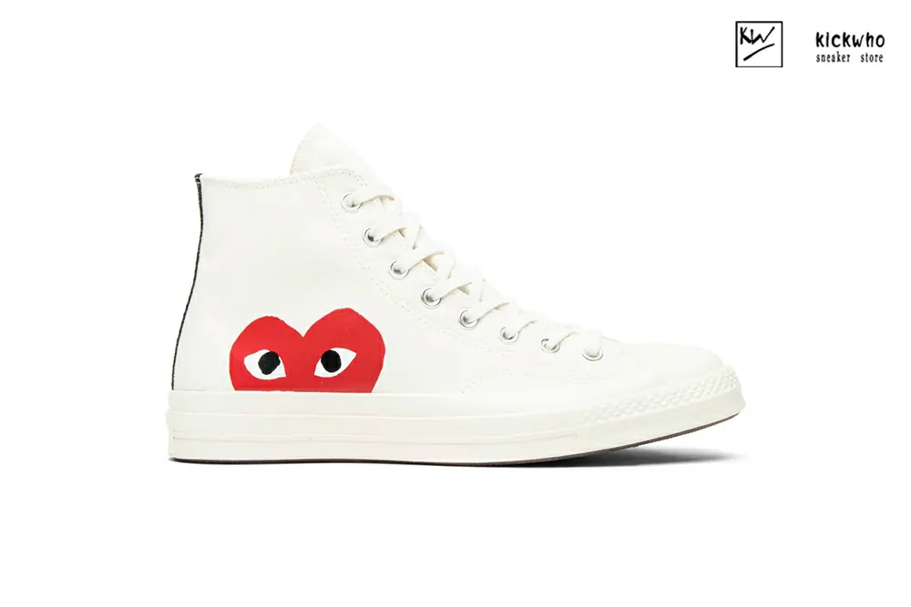 CDG Play x Converse 1970s Bigger by a yard High help Rice white 150205C