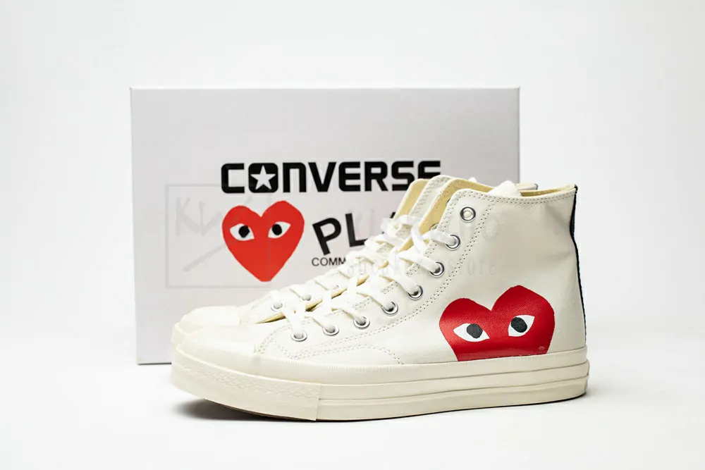 CDG Play x Converse 1970s Bigger by a yard High help Rice white 150205C - Image 4