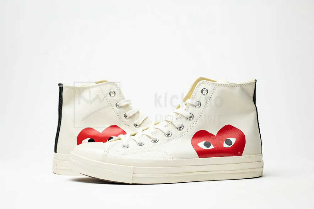 CDG Play x Converse 1970s Bigger by a yard High help Rice white 150205C - Image 5