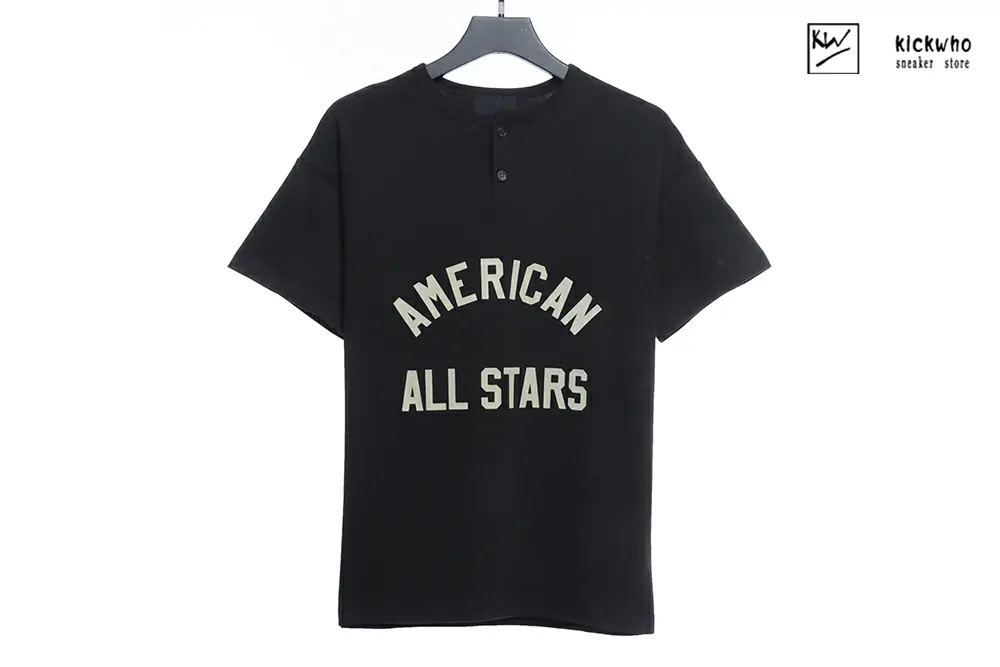 FOG 7th Button T-shirt Black/Apricot - Image 3