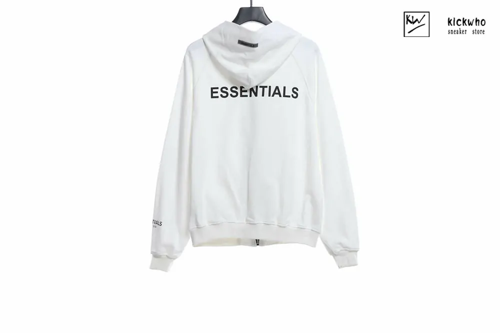 Essentials Offset Print Zip Hoodie - Image 3