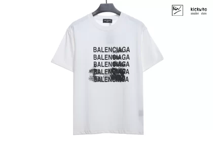 Balenciaga Blur Logos T-shirt White