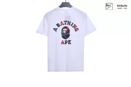 Bape Color Camo Crazy College Ats T-shirt White