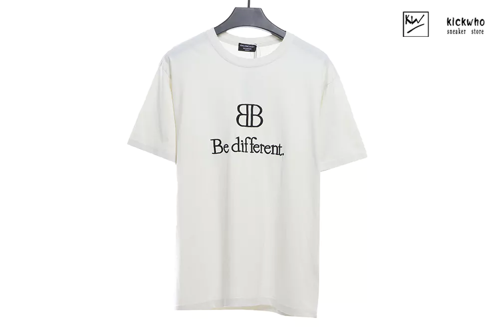 Balenciaga White 'Be Different' T-Shirt