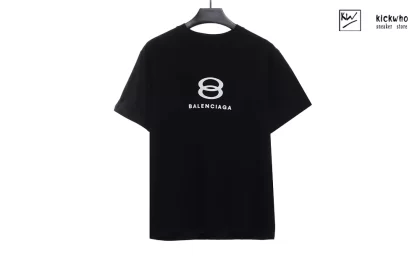 Balenciaga Double ring logo T-shirt Black/White