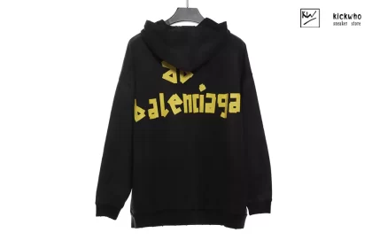 Balenciaga Cut pocket zipper hoodie black