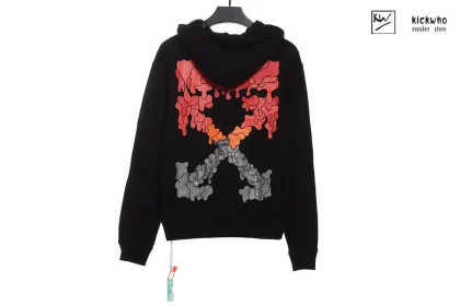 OffWhite Red Grey Melting Arrow Hoodie