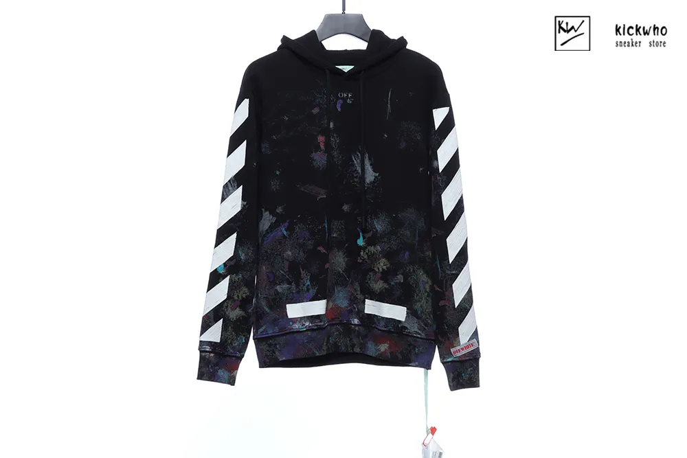 Offwhite Sky firework hoodie Black