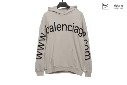 Balenciaga Chest Arms logo Hoodie Cream