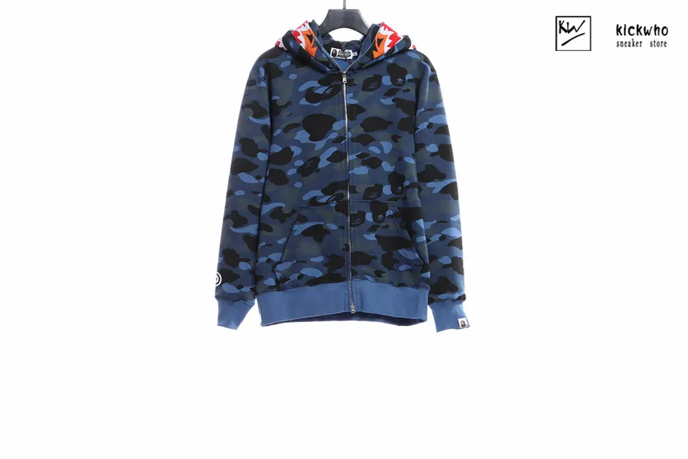 Bape Tiger Zip Double Hoodie Blue