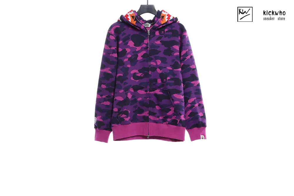 Bape Tiger Zip Double Hoodie Purple