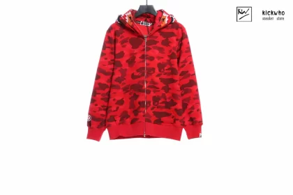 Bape Tiger Zip Double Hoodie Red