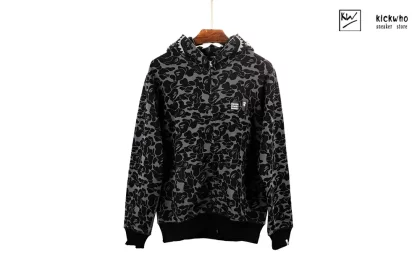 Bape Camo Shark Zip Hoodie Full Grey