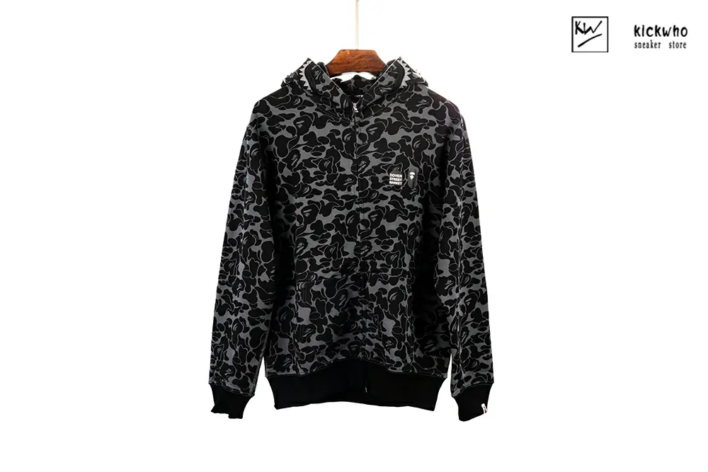 Bape Camo Shark Zip Hoodie Full Grey