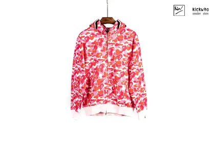 Bape Camo SHARK FULL ZIP HOODIE Pink