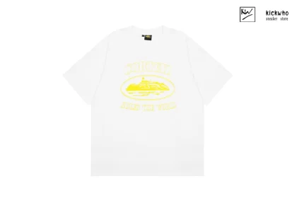 Corteiz Ships Logo T-Shirt White yellow