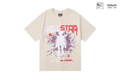 HELLSTAR Abstract Human Body T-Shirt Beige