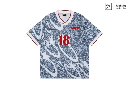 Corteiz Leopard Print Football Jersey Blue